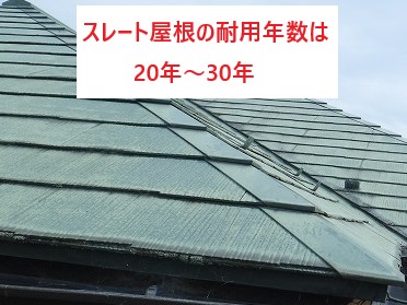 スレート屋根の耐用年数は20年～30年