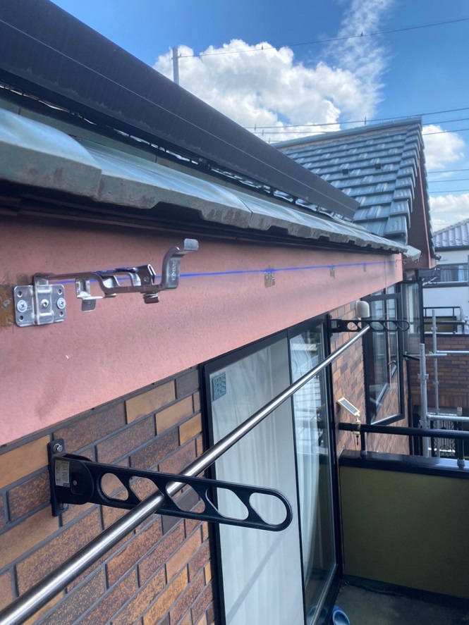 雨樋取り付けライン決め