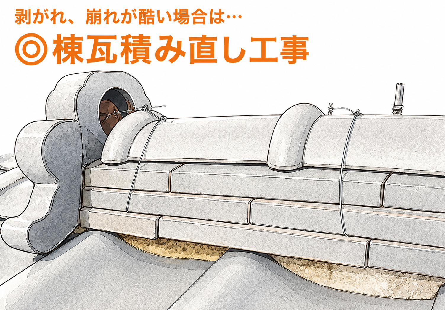 棟瓦取り直し工事を実施しました！