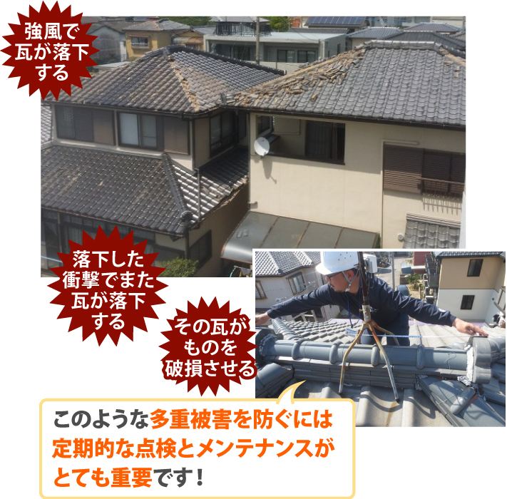 瓦修理　部分葺き替えメンテナンス
