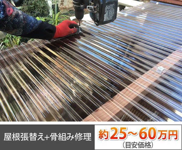 ベランダ屋根　塩ビ製・ポリカ製を説明します♪