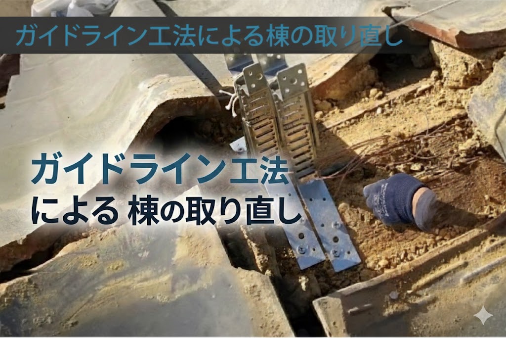 ガイドライン工法による棟の積み直し工事