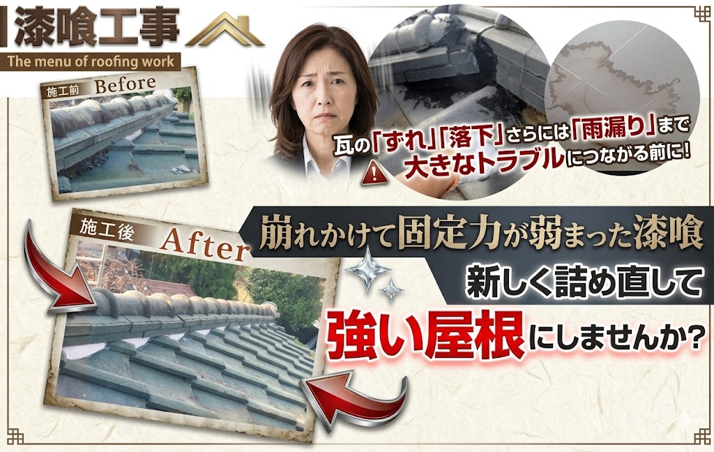 漆喰の固定力をアップ!強い屋根にしましょう!