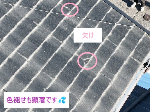 欠け、色褪せも顕著