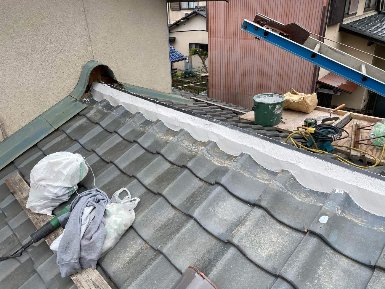 棟取り直し工事 南蛮漆喰