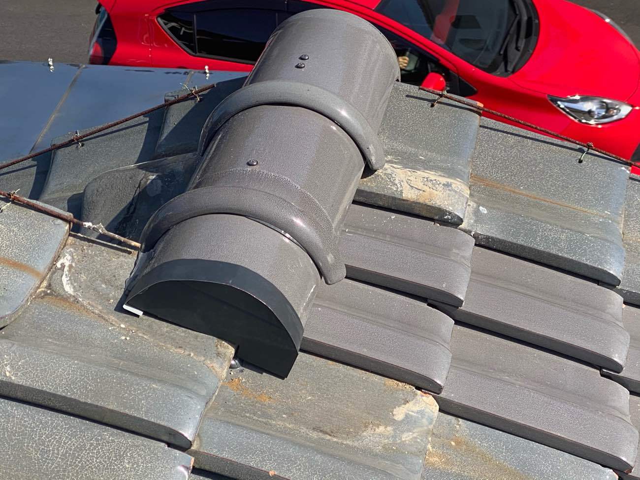 棟端部の板金処理