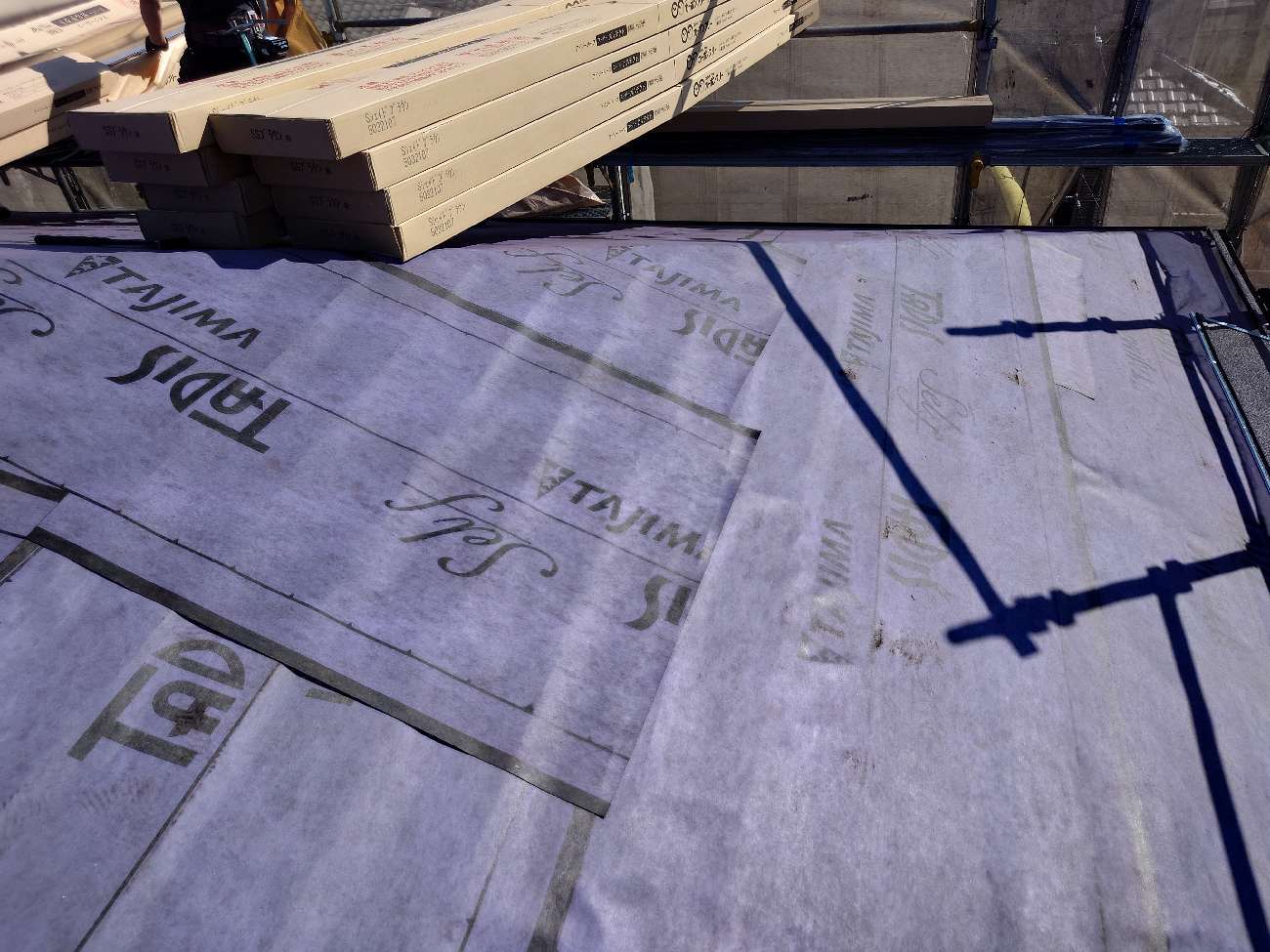 カバー工法 ルーフィング貼り