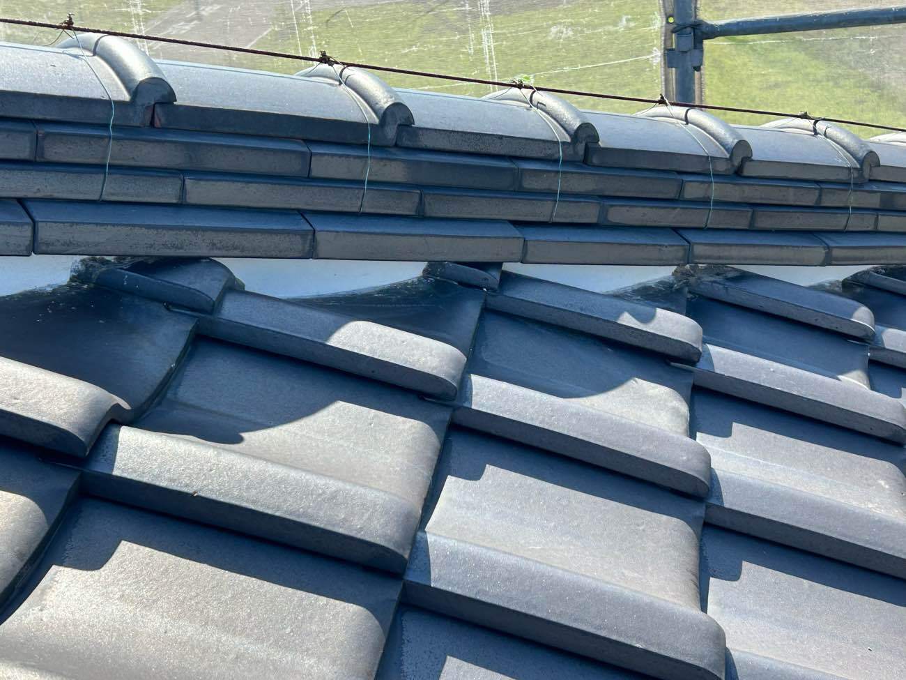 屋根漆喰工事　施工後の状態