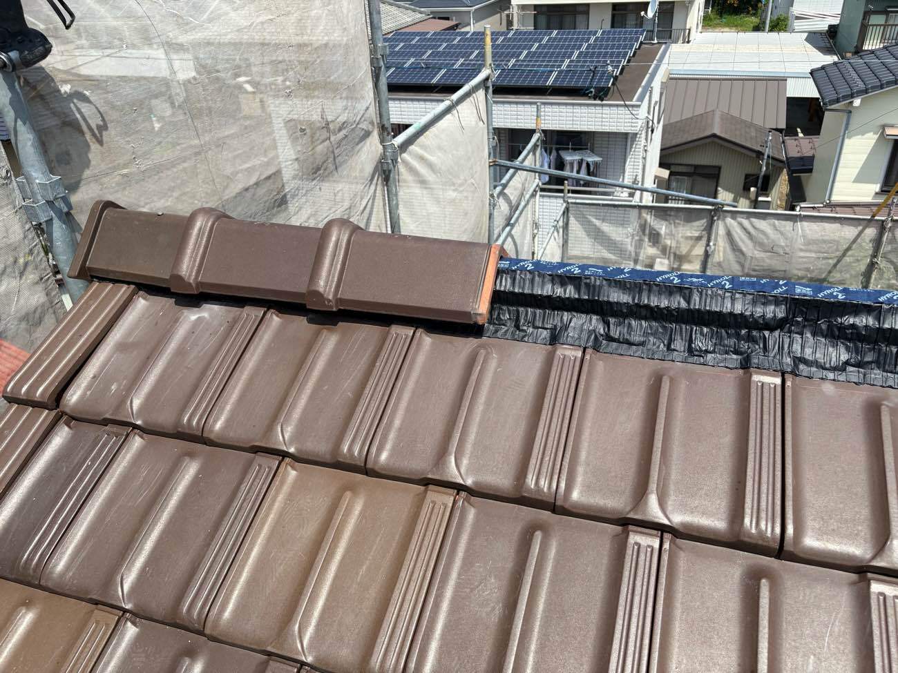 棟取り直し工事 棟瓦復旧