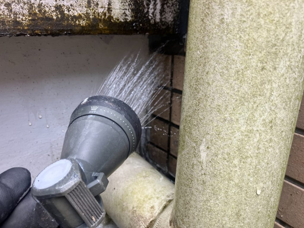 隅部への散水調査