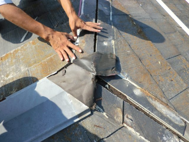 棟板金　撤去