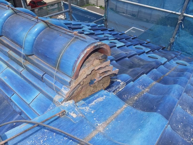 棟止め　漆喰施工前