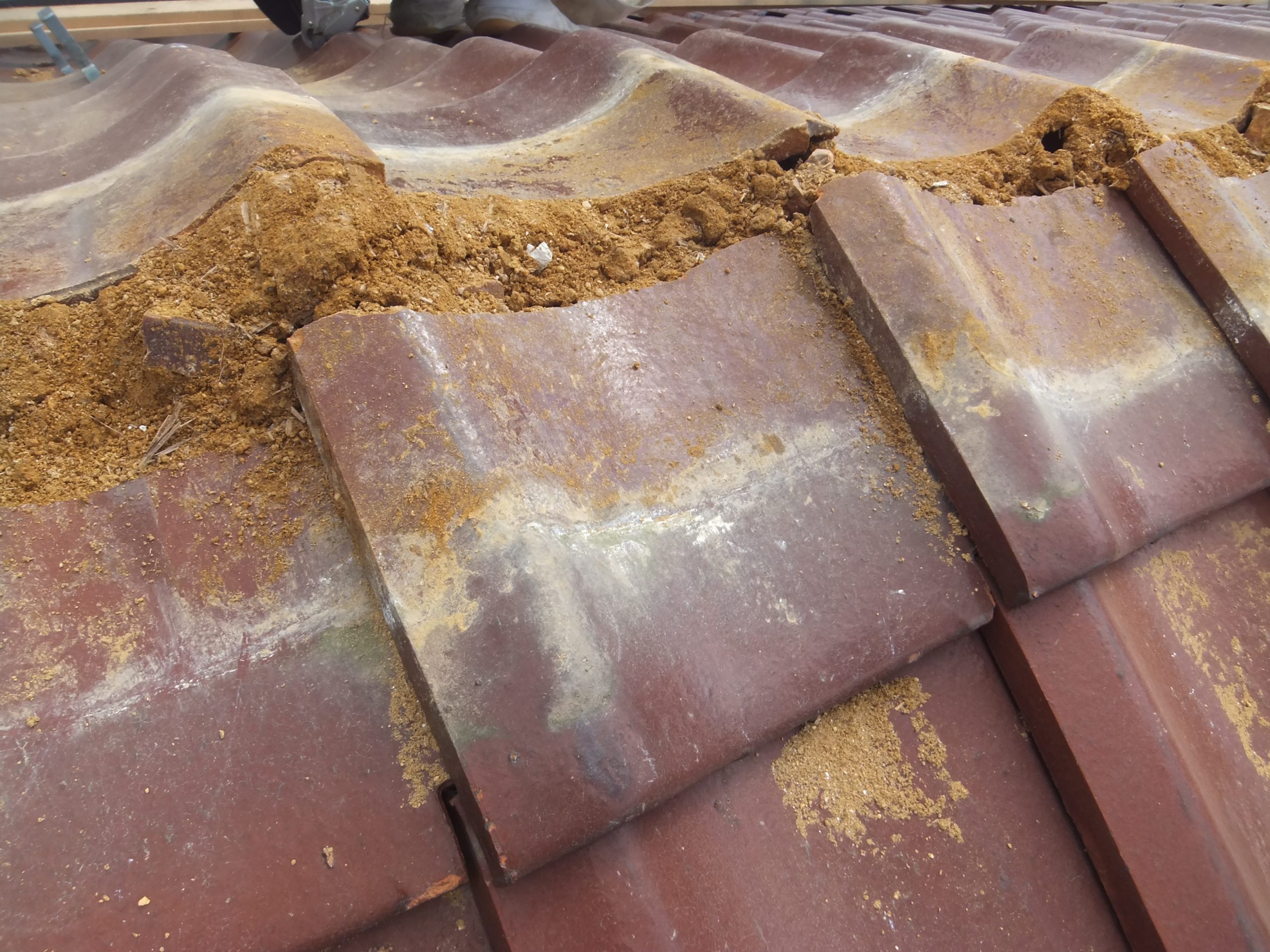 棟の取り直し工事　棟の解体後の様子