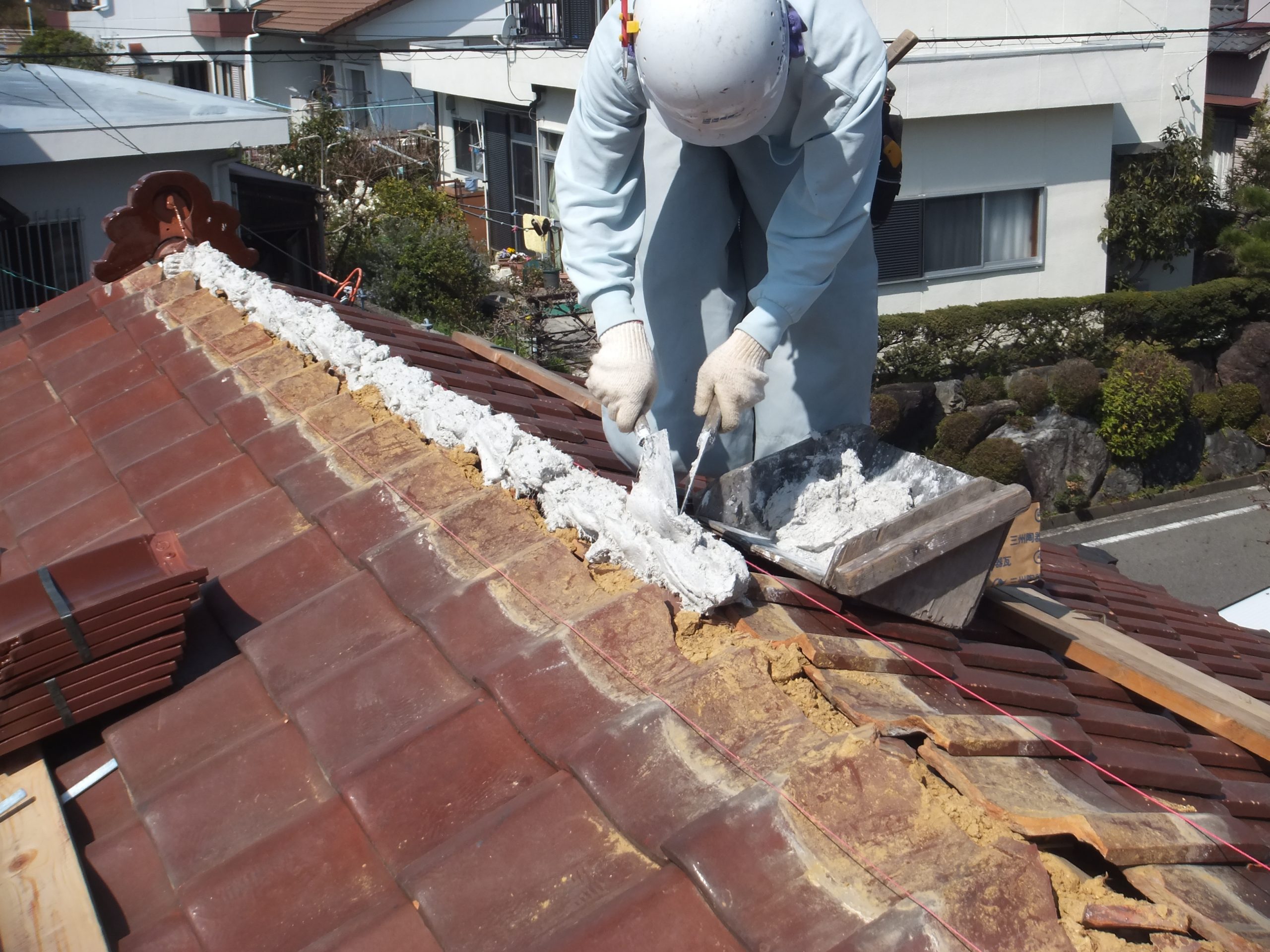 施工中　棟取り直し工事