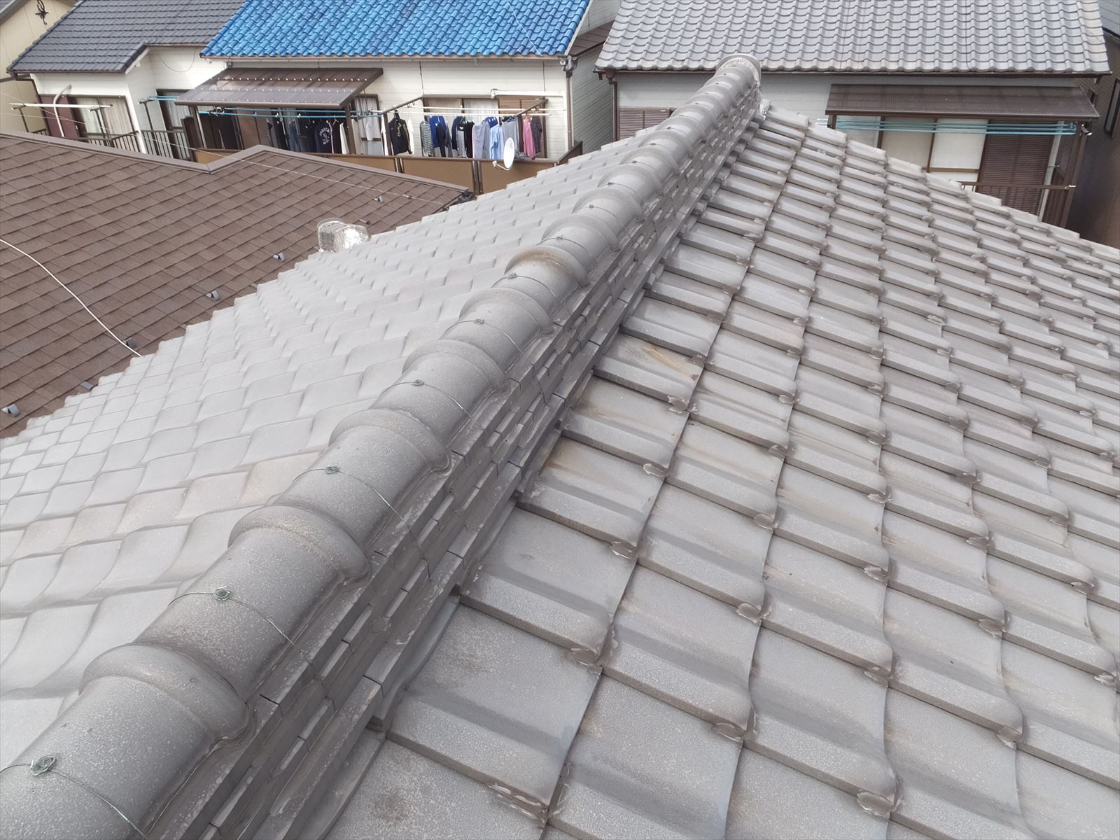 棟瓦全体の状態確認