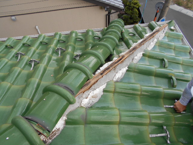 棟瓦屋根現場調査