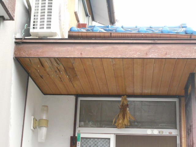 玄関屋根現場調査