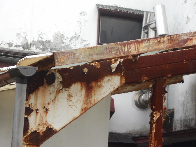 塩ビ波板屋根現場調査