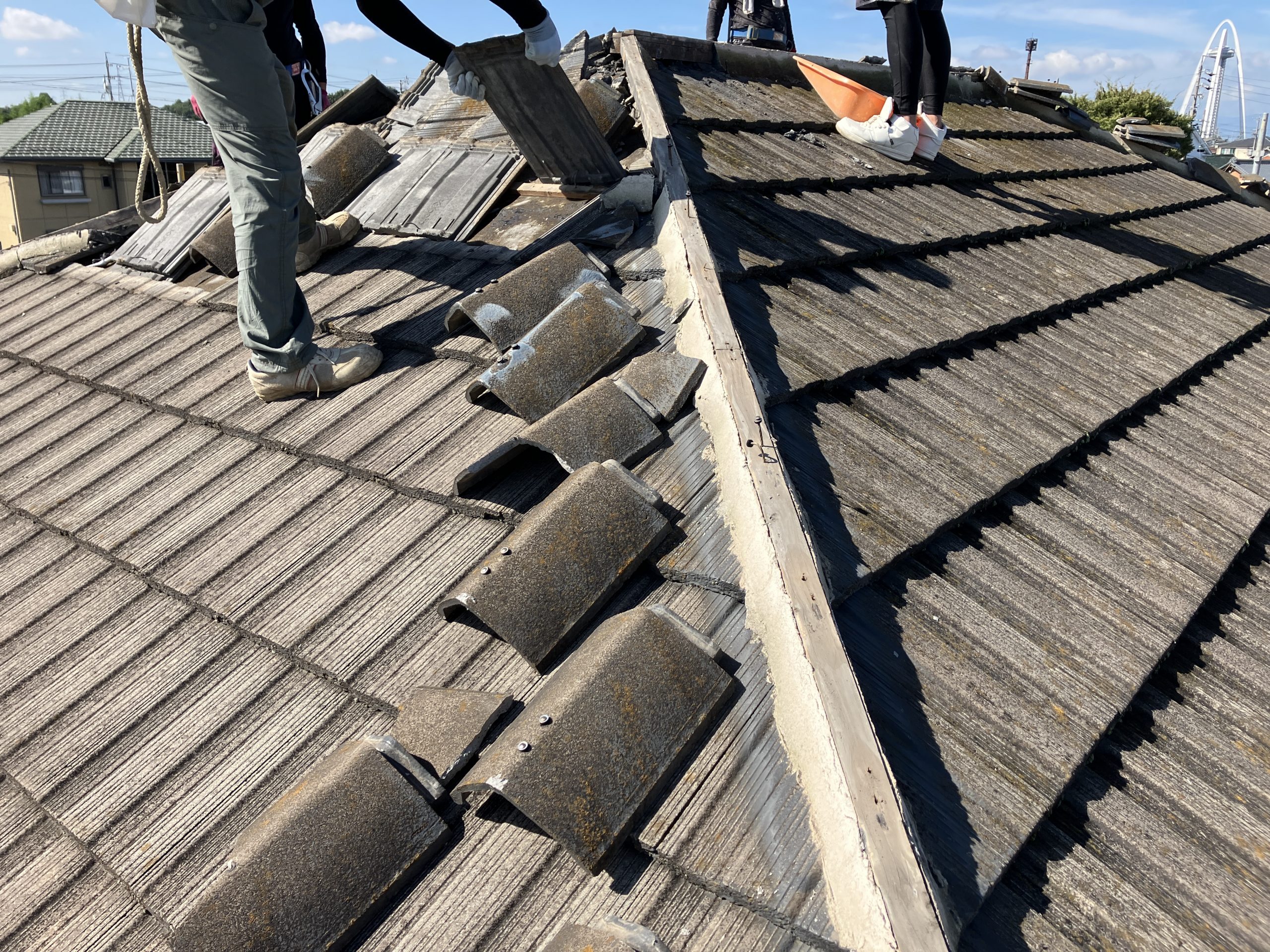 葺き替え工事　屋根解体