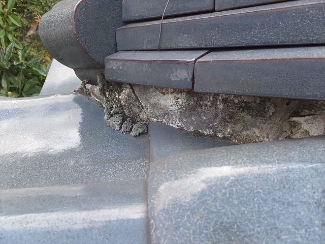 漆喰の状態確認