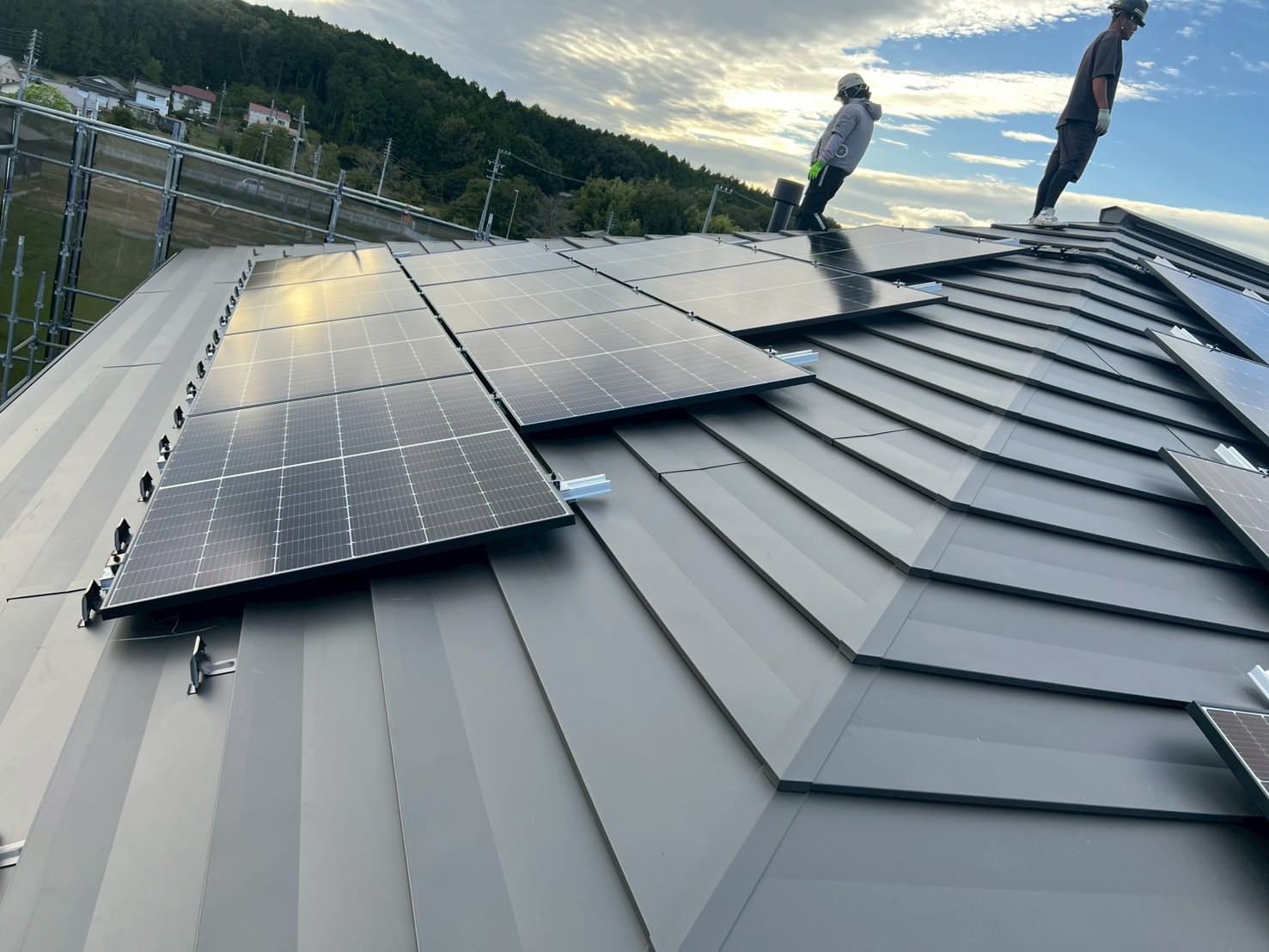 設置された太陽光パネル