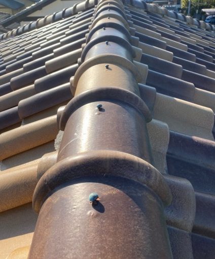 釘の浮いた棟瓦