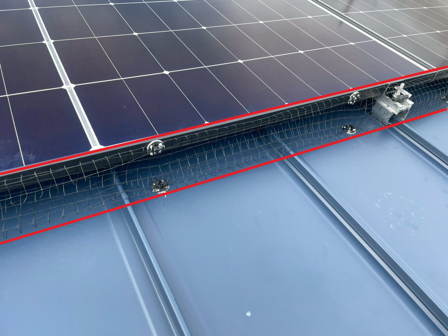 太陽光パネルの鳥害対策ネット