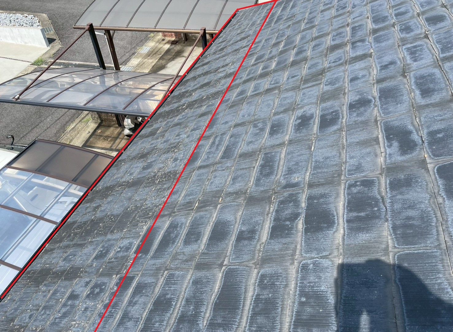 スレート屋根全体の劣化