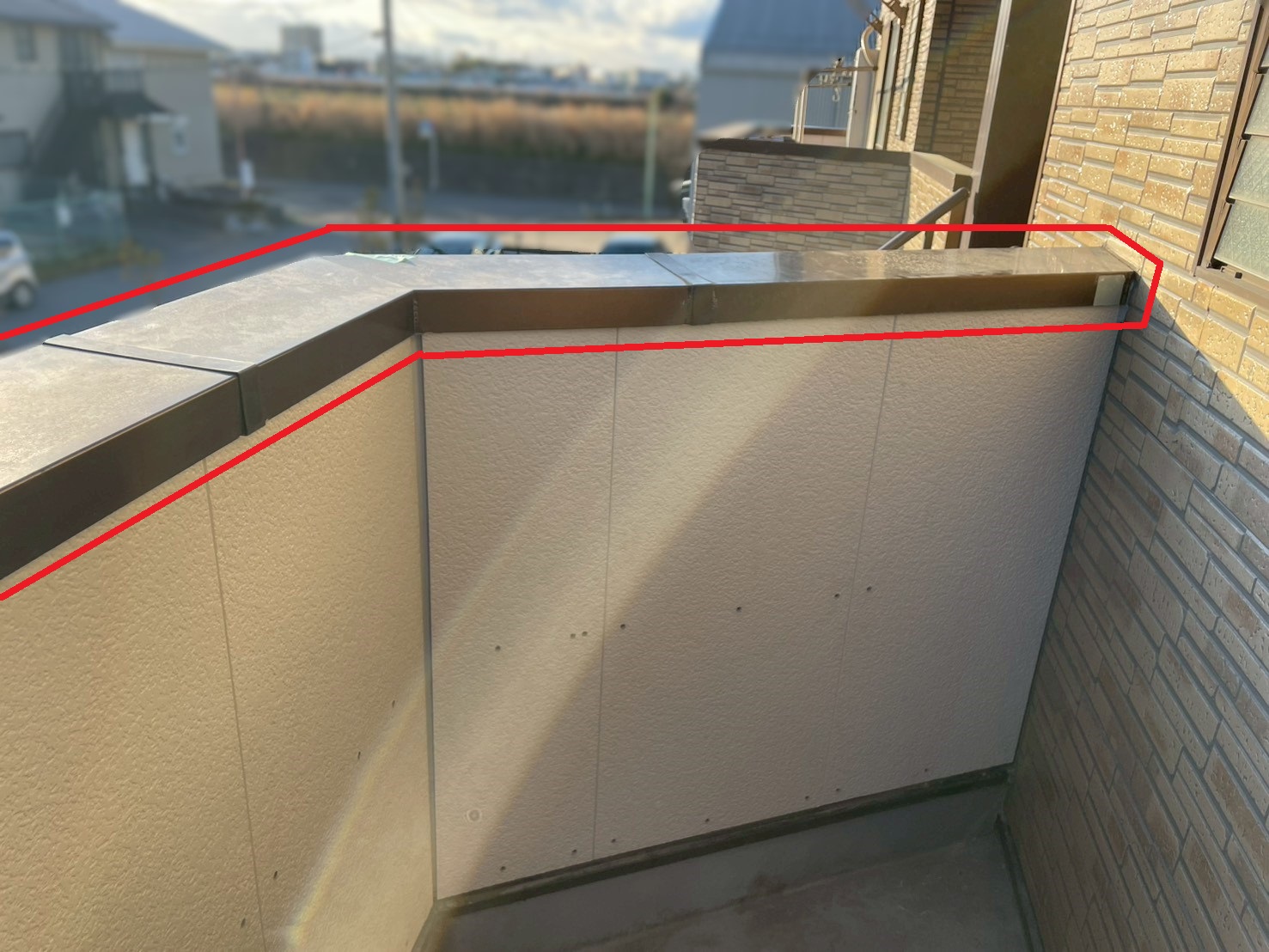 設置し直した笠木