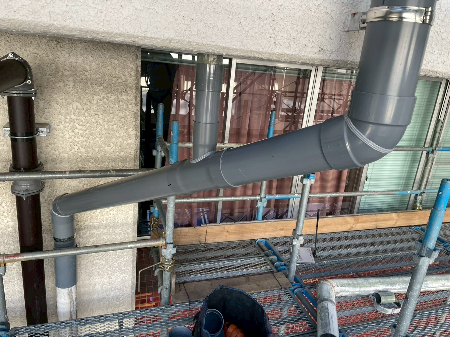 交換した塩ビ管