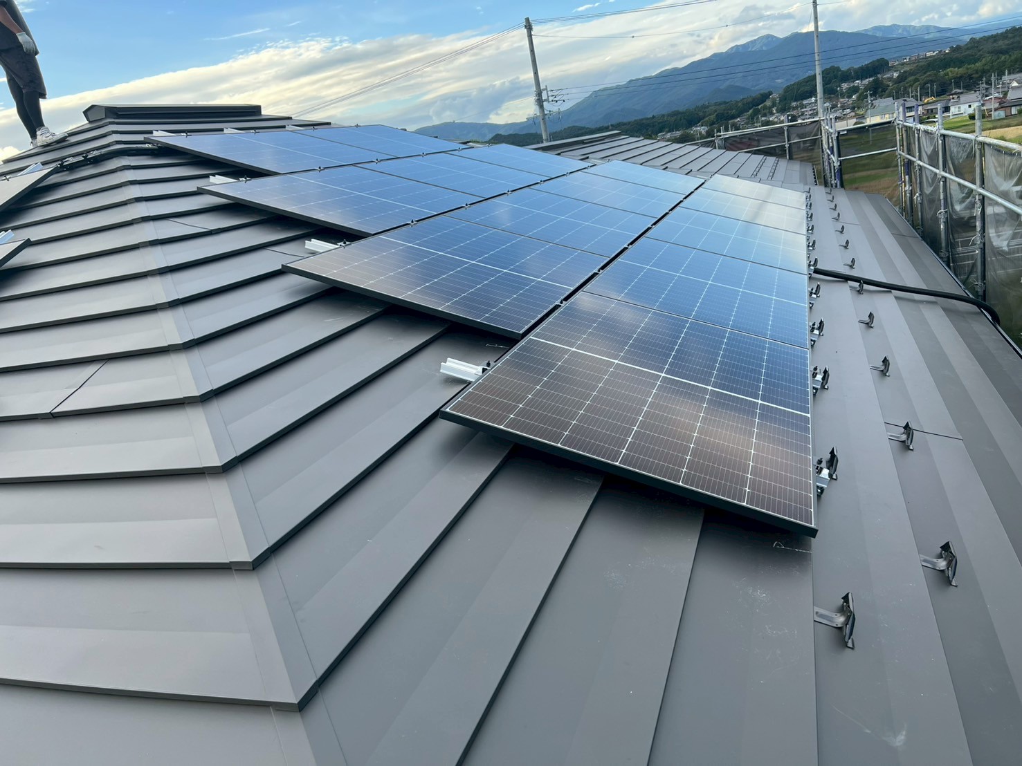 設置された太陽光パネル