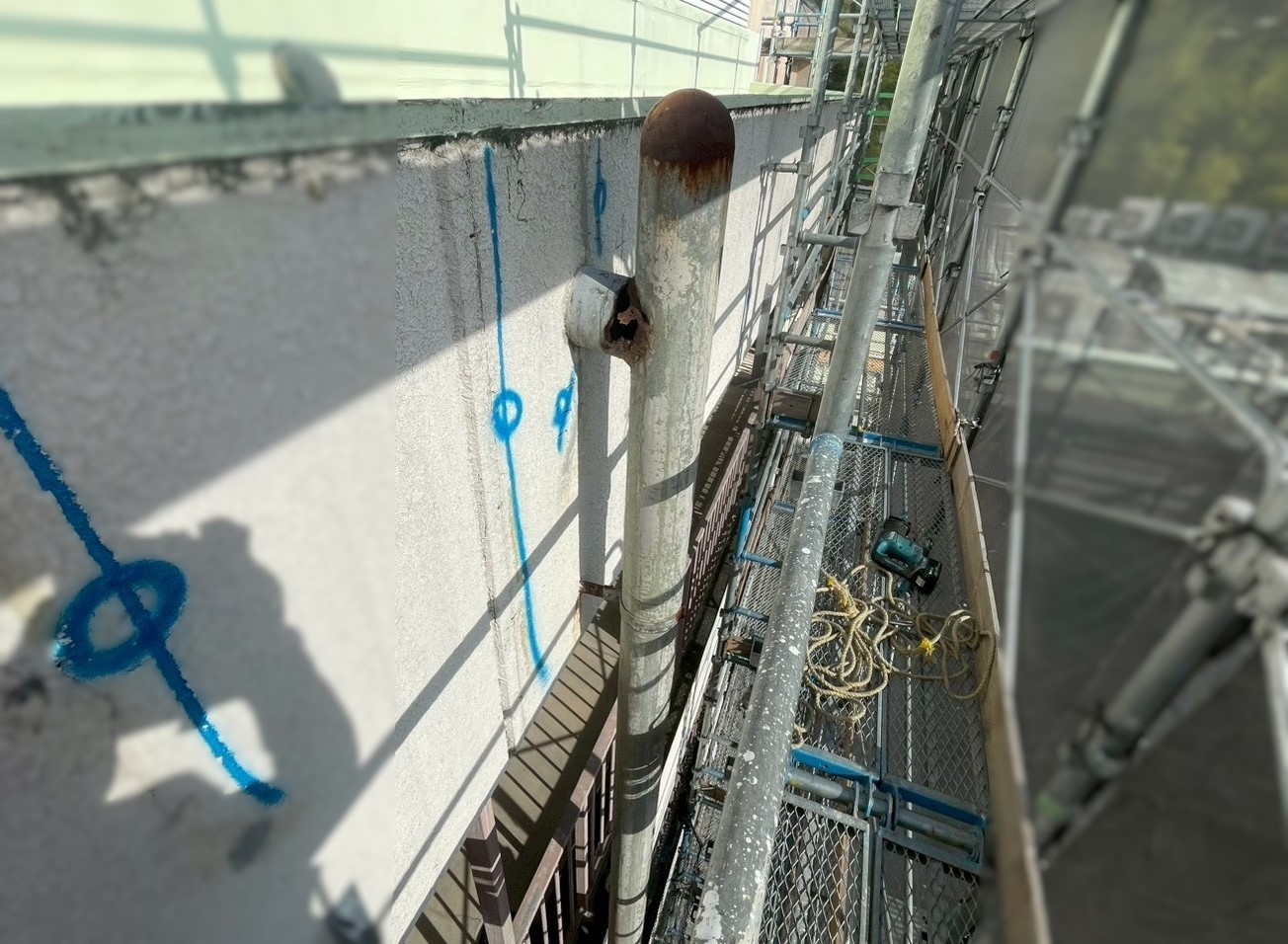 劣化したガス管