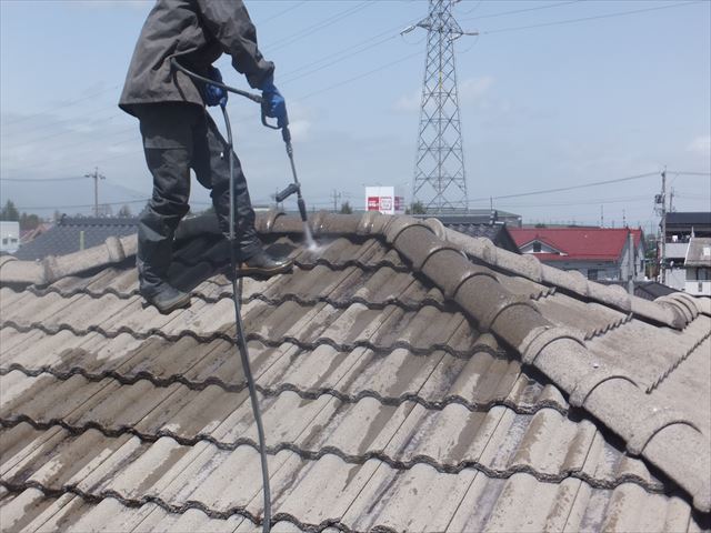 塩尻幸町モニエル瓦塗装