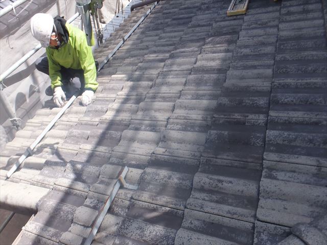 塩尻幸町モニエル瓦塗装