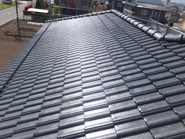 塩尻幸町モニエル瓦塗装