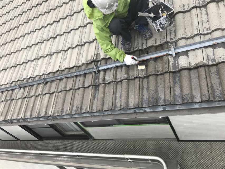 塩尻幸町モニエル瓦塗装