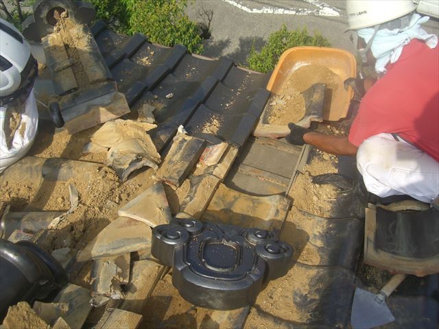 塩尻市T邸瓦積み直し