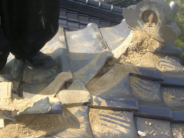 塩尻市T邸瓦積み直し