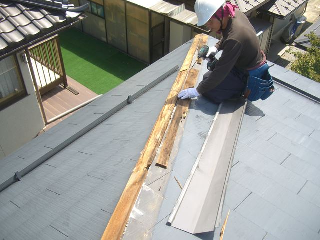 塩尻市大門棟板金飛散