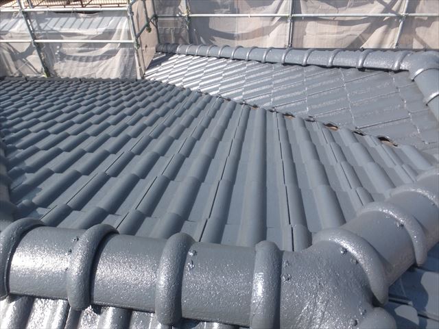 塩尻幸町モニエル瓦塗装