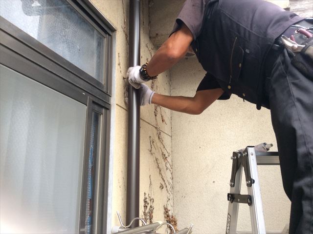 塩尻市広丘雨樋交換