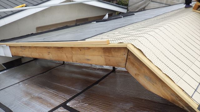 松本市　屋根葺き替え　ルーフィング