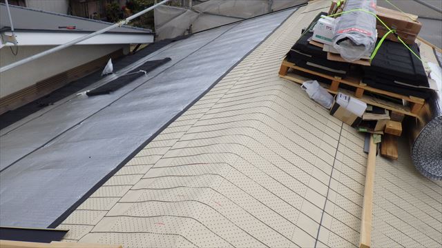 松本市　屋根葺き替え　ルーフィング