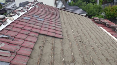 セメント瓦葺き直し