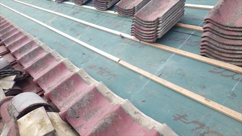 セメント瓦葺き直し