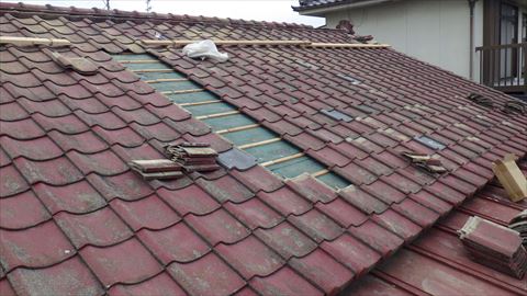 セメント瓦葺き直し