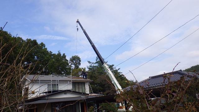 松本市中山屋根葺き替え瓦おろし