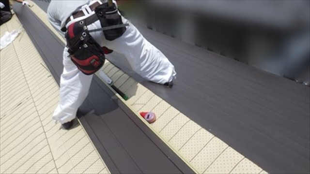 塩尻市セメント瓦からガルバリウム鋼板へ葺き替え工事6