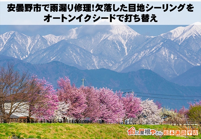 安曇野市で雨漏り修理！欠落した目地シーリングをオートンイクシードで打ち替え