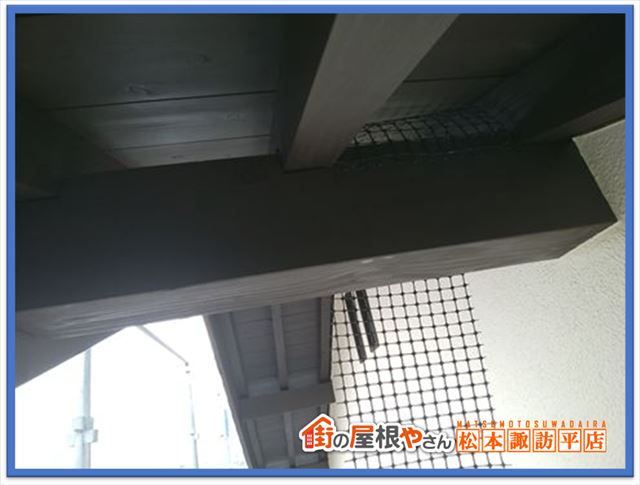 安曇野市鳥よけネット設置1